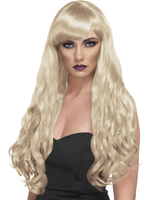 Smiffys PerüCke Blonde Locken Mit Pony FüR Damen KostüM Accessoire