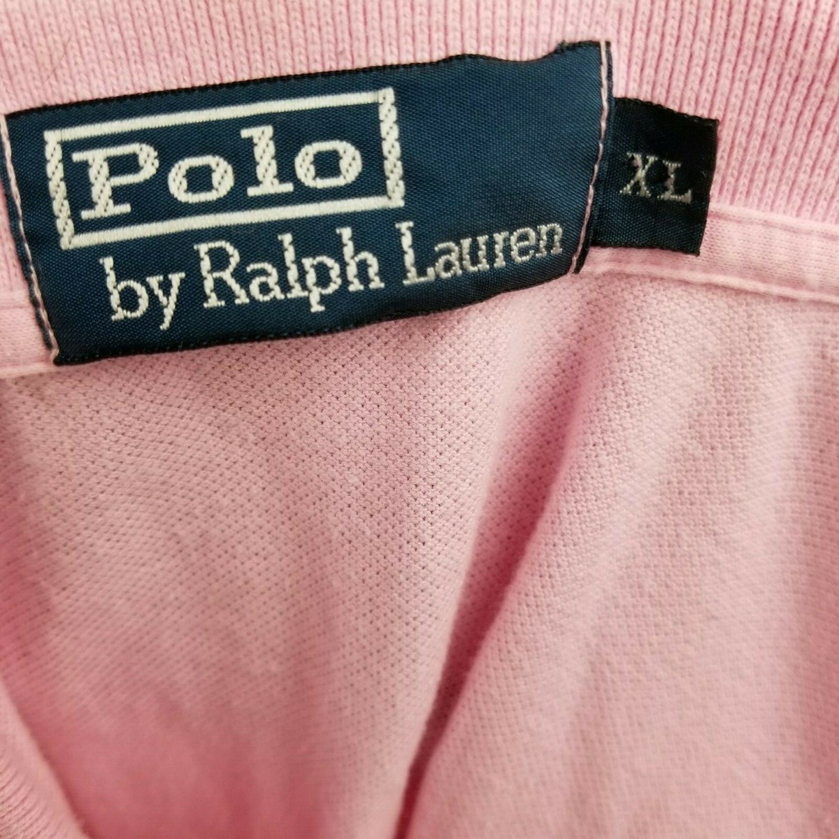 Polo Ralph Lauren Pink / Blue Polo Shirt Cotton Size XL S/S