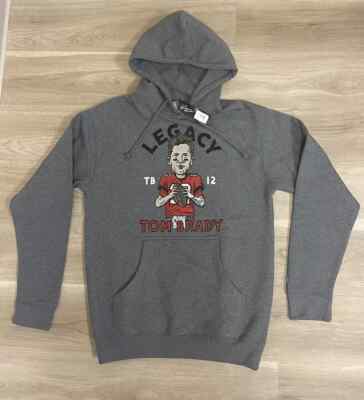 TB12 Tom Brady Legacy Hoodie Gray Medium Pullover NWT Patriots Buccaneers NEW