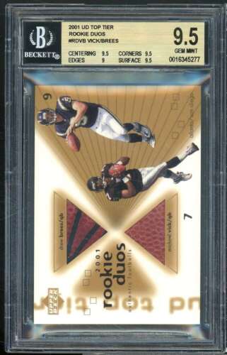 Michael Vick / Drew Brees Rookie 2001 UD Top Tier Duos #RDVB (pop 1) BGS 9.5 - Picture 1 of 2