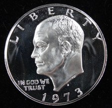 1973-S Eisenhower Silver Dollar Proof 40% Silver $1 US Mint Coin