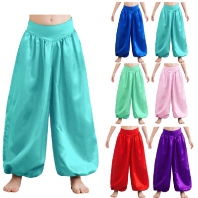 Kids Girls Bloomers Palazzo Dance Pants Tribal Trousers Theme Party Belly Stage