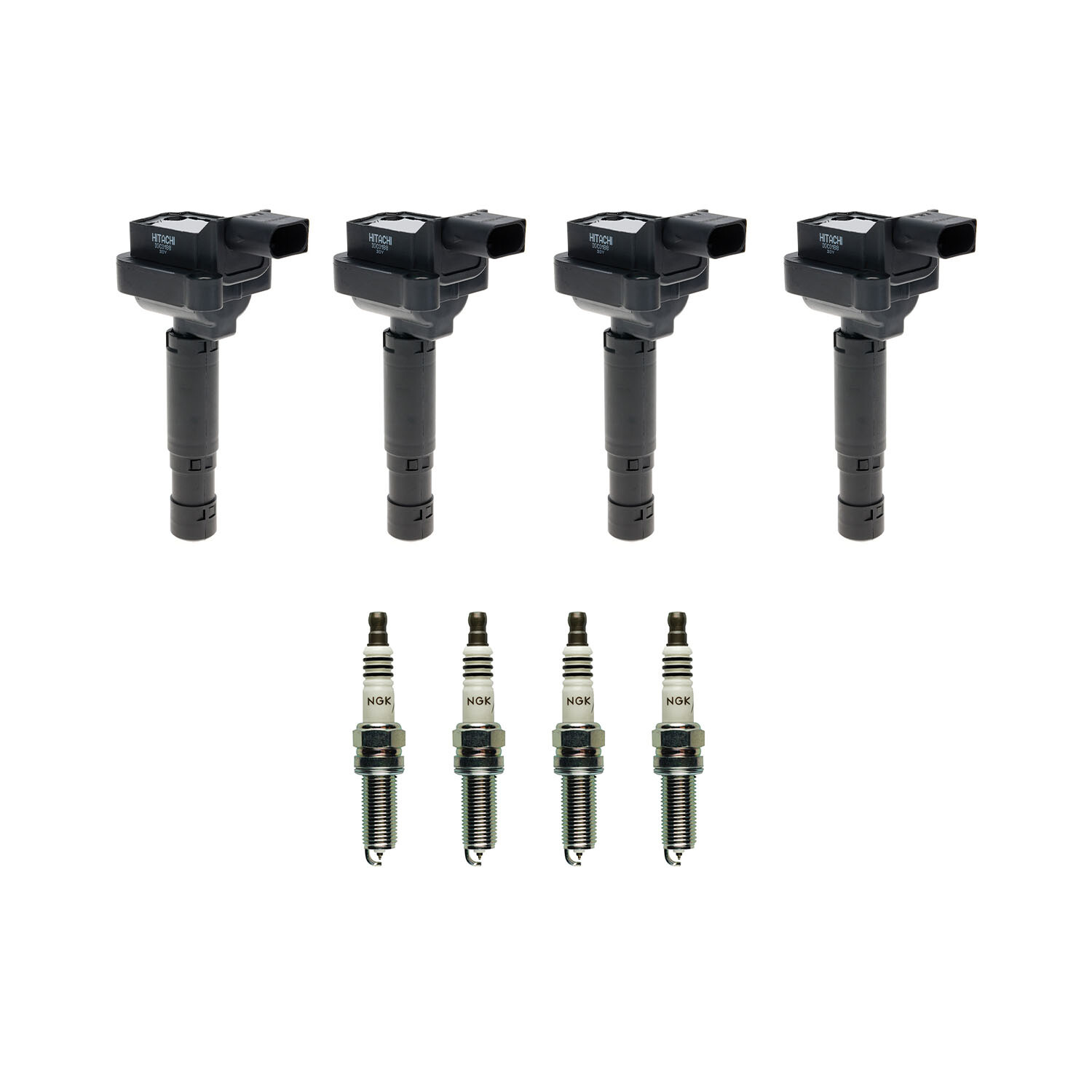 Hitachi 4 Ignition Coil 4 NGK Iridium Spark Plugs Kit For 204.047 C250 1.8 L4