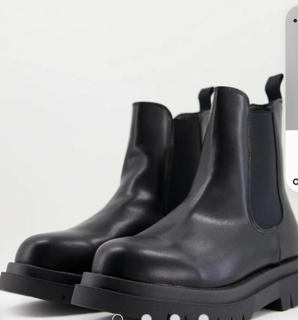 ASOS Truffle Collection Wide Fit chunky minimal Chelsea boots in