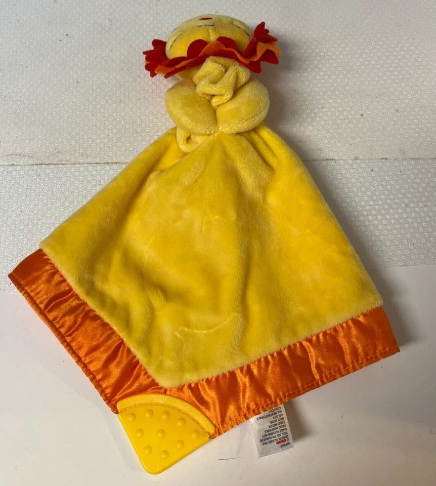 Manta de seguridad Baby Gund Lion Lovey mordedor manta amarilla naranja suave Foto 3 de 4