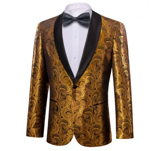 Para Hombres Floral Esmoquin Cena Chaqueta Calce Regular Chal Solapa Paisley Baile de graduación Fiesta Traje - Imagen 205 de 236