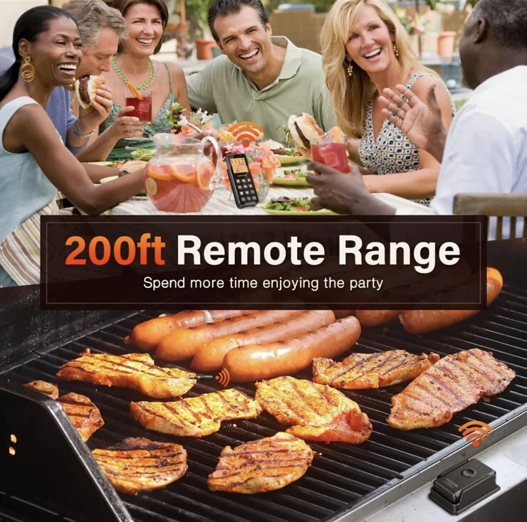 SIYOTEAM Meat Thermometer Digital Wireless Smart Cooking Grilling Smoking BBQ