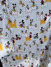 VTG Handmade Curtains Valances Disney Mickey Mouse 10 Yards Of Fabric Approx