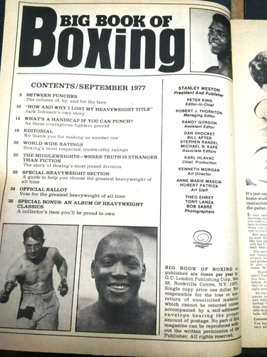 VTG Big Book of Boxing Victory Sports Series SEP 1977 MUHAMMAD ALI JACK JOHNSON - Picture 3 of 8