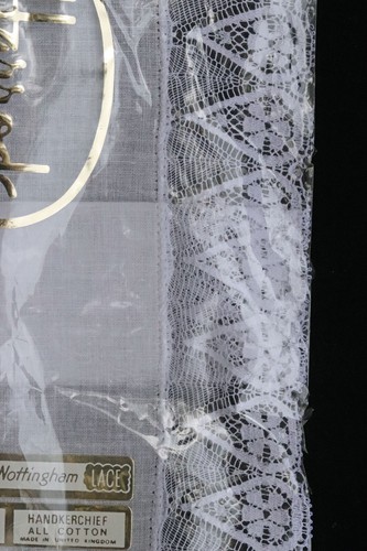 HARRODS - PAÑUELO HANKIE HANKIE BORDE DE ENCAJE BLANCO NUEVO STOCK ANTIGUO REINO UNIDO - Imagen 5 de 8