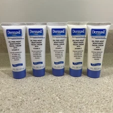 Dermasil Oil Free Moisturizing Night Facial Cream 2oz VitaminE Lot of 5 NEW READ