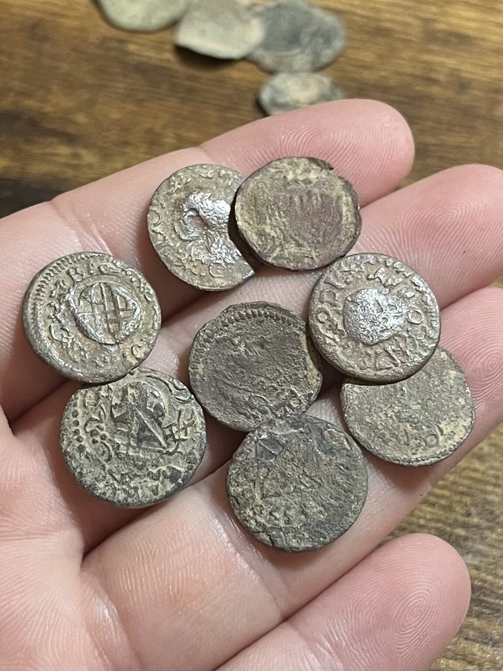 RARE 1600s Ardite Spanish Colonial Old Coin Barcelona Mint Pirate Era 1 ...