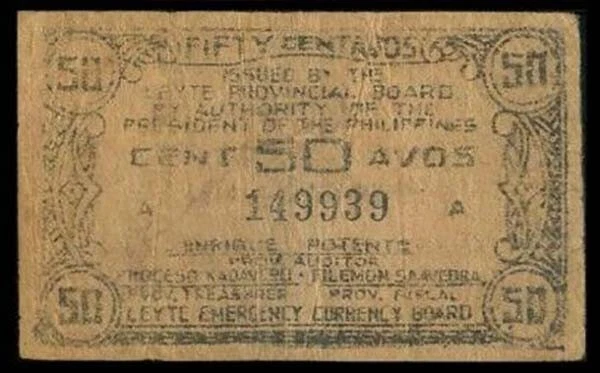 Philippine 50 Twenty Centavos, LEYTE Provincial Board WW2 Emergency Note 1943 - Image 3 of 4