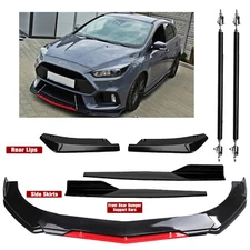 For Ford Focus Front Rear Bumper Lip Spoiler Splitter Glossy Black Body Kits