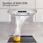 30 inch 600Cfm Under Cabinet Range Hood 3-Speed Touch Panel Vent w/Leds New