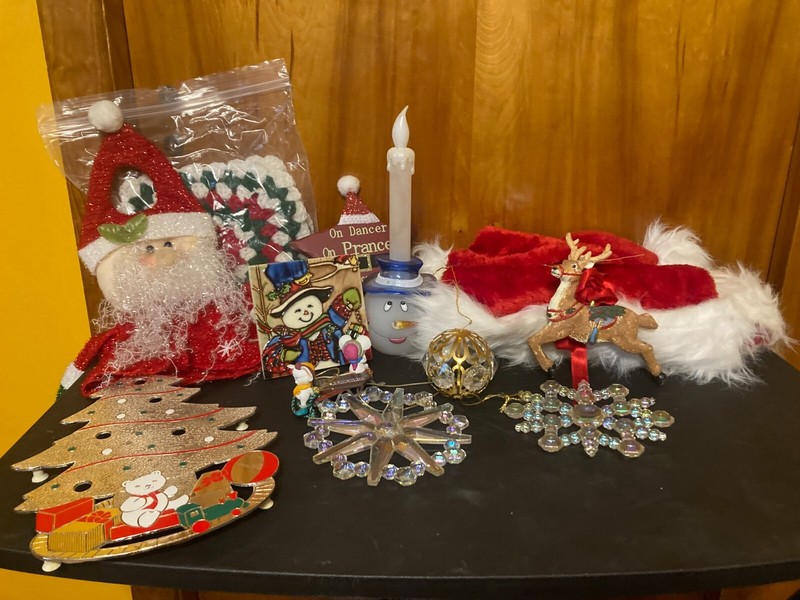 Vintage Christmas Ornaments Santa Flickering Snowman Reindeer Tree  Lot of 15