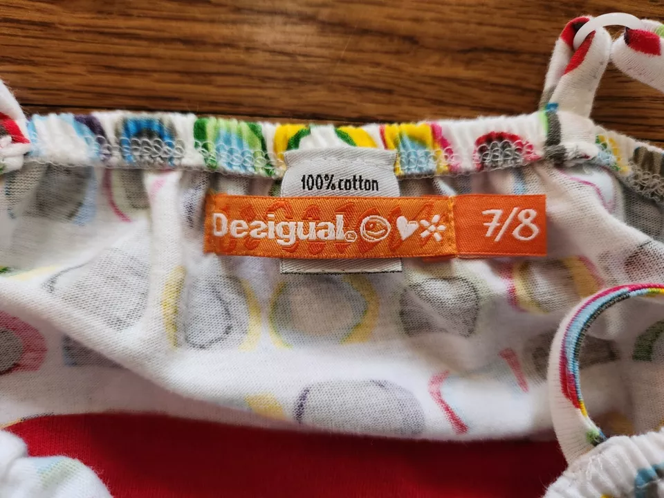 DESIGUAL Girls 7/8 Bubble Sundress White Red Multi - Image 4 of 4