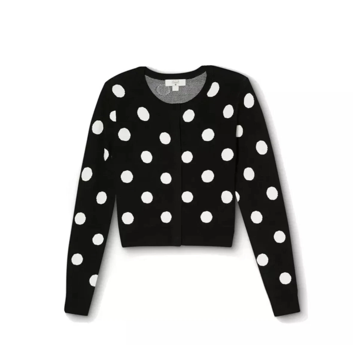 Victor Glemaud x Target Black White Polka Dot Crewneck Cardigan Sweater Small