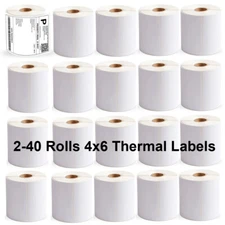 2-40 Rolls 4x6 Direct Thermal Shipping Labels 250 Per Roll For Zebra 2844 Eltron