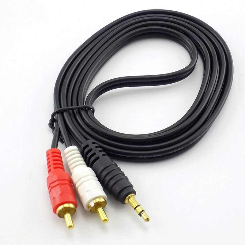 1.5/5/10M AUX Audio Cable 3.5mm Jack Male to 2 RCA Male AV Cord Fr Mp3 Phone Pod - Image 2 of 4