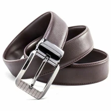 Men's Genuine Leather Dress Belt Casual Pin Buckle Waist Strap Belts Waistband