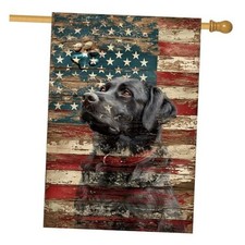 Black Lab American House Flags Patriotic Labrador 28 X 40 Patriotic blacklab