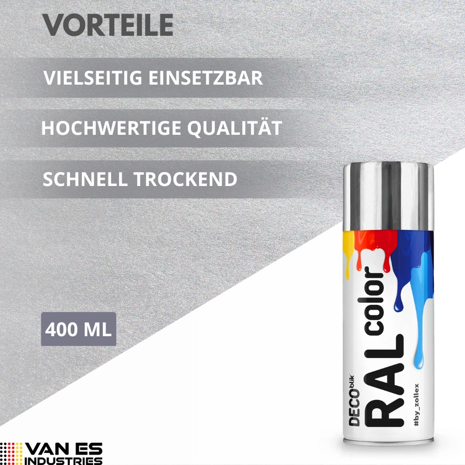 Chromlack DECO silber 3x 400ml Chromefarbe Chrome Spray Chromspray Effektspray - Bild 3 von 4