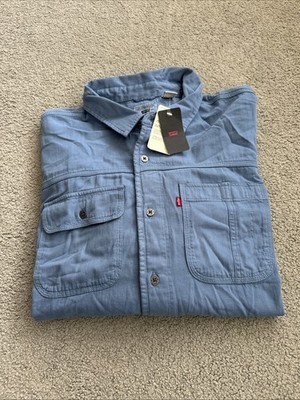 LEVI'S Men's Sz. XXL 2XL Blue Auburn Worker Button Down Long Sleeves Shirt NWT