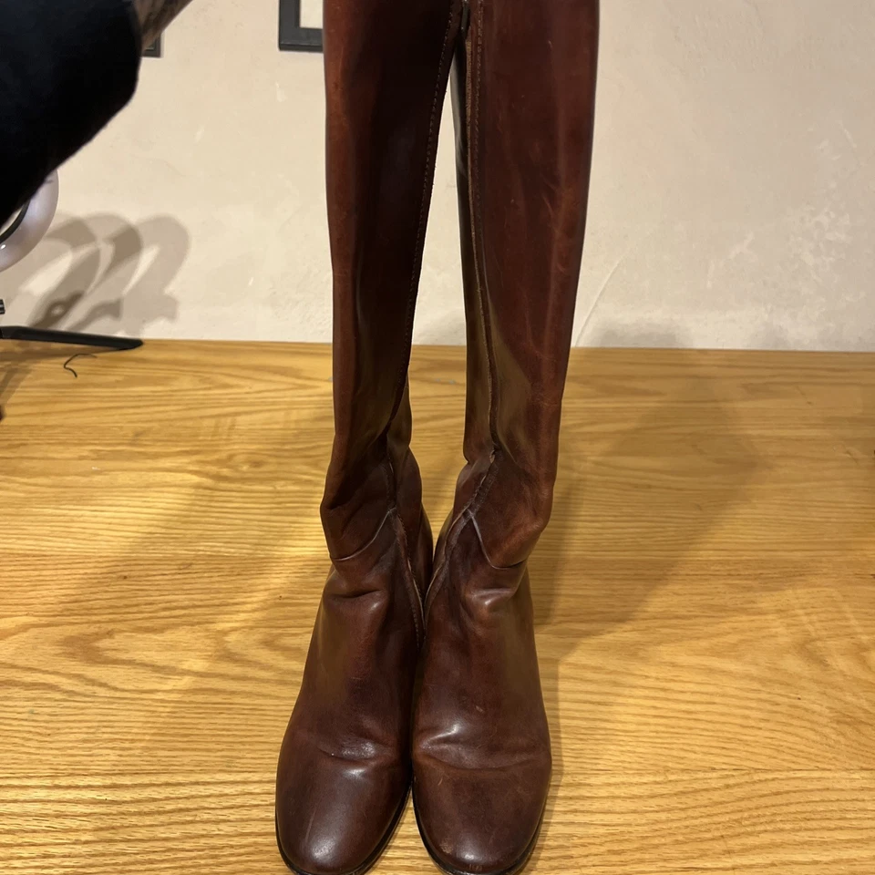Botas FRYE vintage para mujer, tacón apilado de 3", hechas en EE. UU., talla 8 Foto 4 de 4
