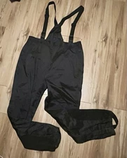 Harley Davidson Overall Bib Rain Pants Detachable Suspenders Mens 2XL Black PVC