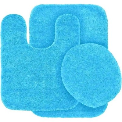 SOLID ASSORTED COLORS BATH RUG CONTOUR MAT TOILET LID COVER BATHROOM SET 3PC #6 