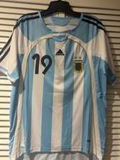 2006 Argentina World Cup Home Jersey Messi #19 Size Large