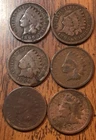 Indian Head 1896X2,1895,1897X2,1882, Get (6) These Actual Penny’s B329