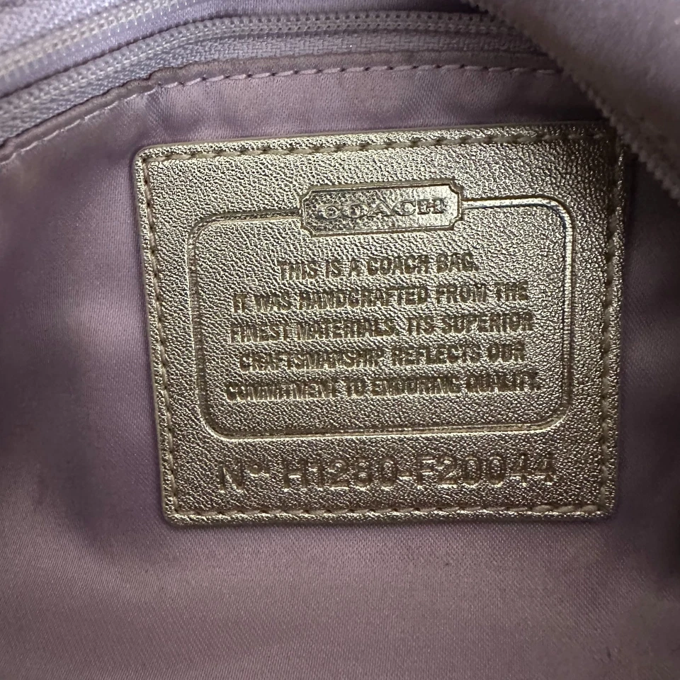 Bolso Bandolera Coach Poppy H1280-F20044 Vintage Y2K Dorado Tostado Firma Hombro Foto 4 de 4