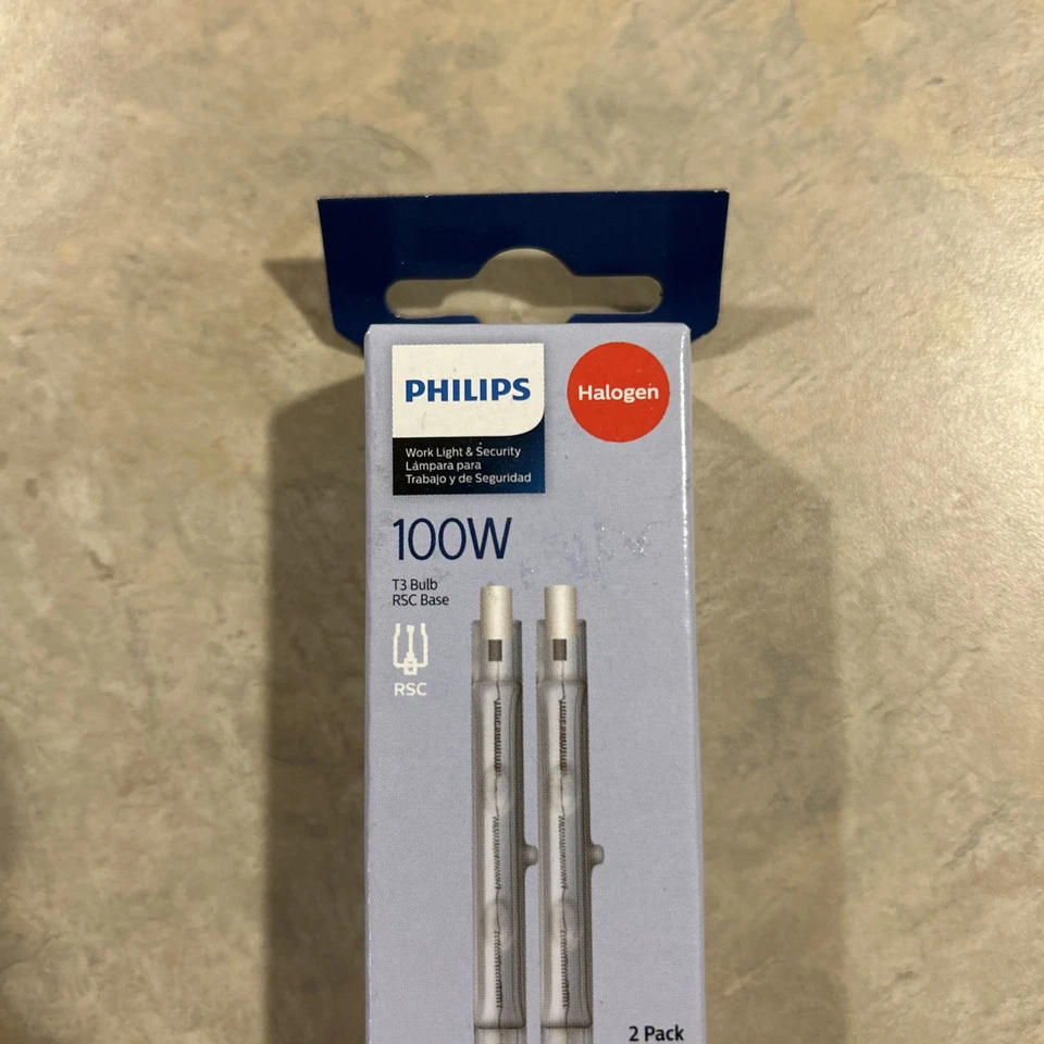 Philips T3 100W Work Light & Security Bulbs RSC Base (2 Per Pack) NIB - Image 2 of 4