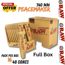 RAW Classic Peacemaker Cones - 48 Pre-Rolled (16 Packs, 3 Each) Full Box