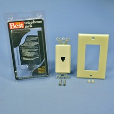 Do It Best Ivory Decorator Type 625 Phone Jack Telephone Wall Plate 522457