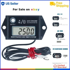 Digital Hour Meter Tachometer Maintenance Reminder for Lawn Mowers Marine & ATV