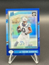 2024 Donruss Optic Ja’Tavion Sanders Rated Rookie Blue Prizm RC Auto /99