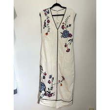 Free people Bo Dress floral embroidery maxi dress contrast stitching medium