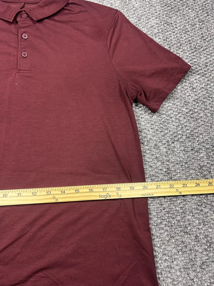 Lululemon Polo Shirt Mens Large Burgundy Maroon Performance Tech Golf Stretch - Image 3 of 4