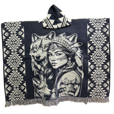 Alpaca Wool Poncho Hooded   Authentic Andean Hooded Unisex