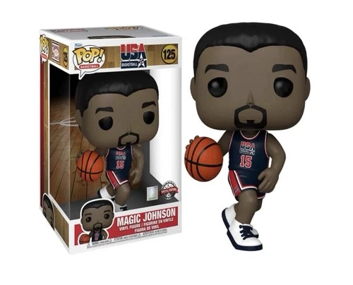 FUNKO POP BASKETBALL JUMBO 10” NBA MAGIC JOHNSON  - 1992 Team USA Navy #125