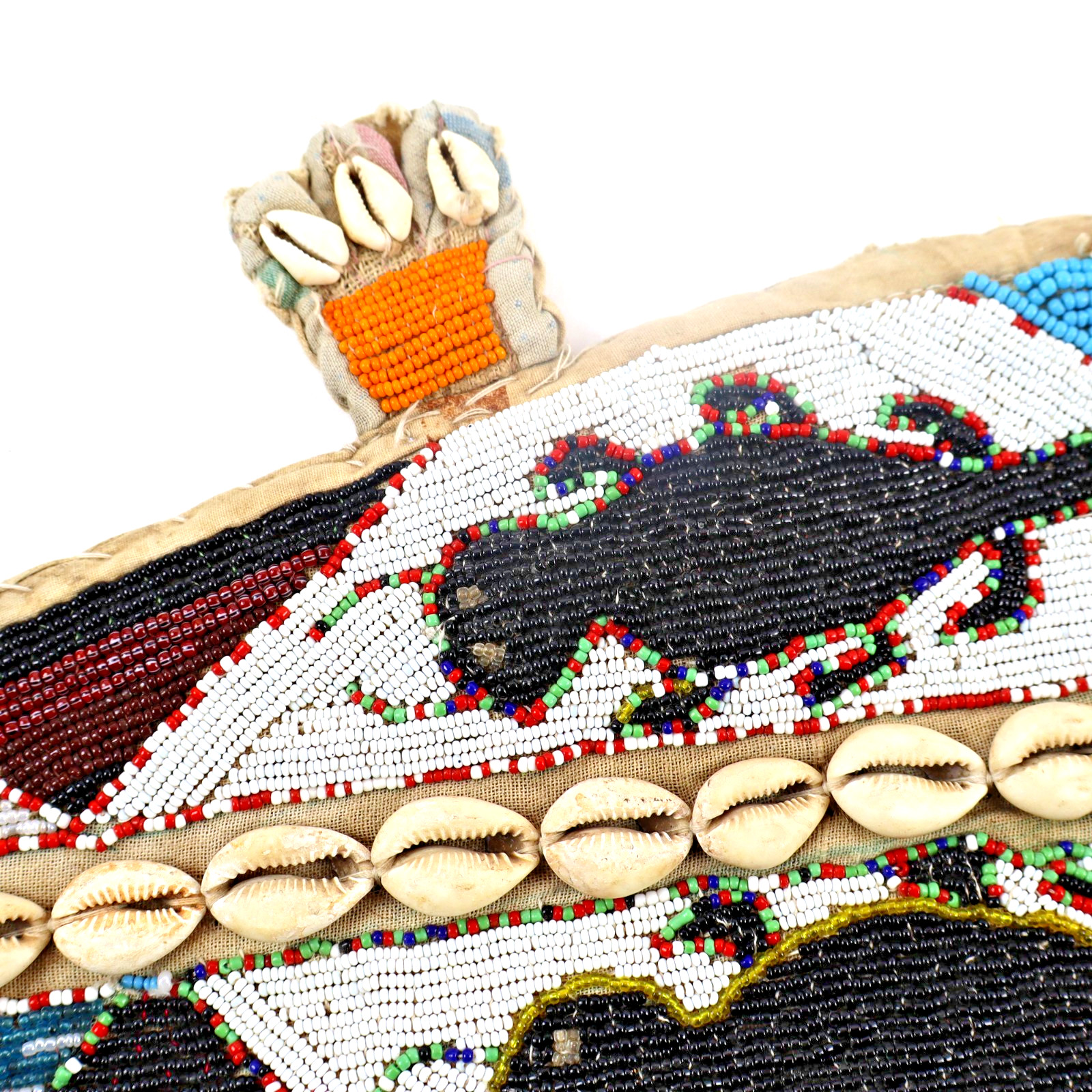 Antqiue African Yoruba Lizard Ceremonial Sash Belt Wall Hanging 40" tribal art