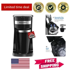 Modern Single-Serve Coffee Brewer with Reusable Filter - Quick Brew Technology