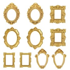 Mini Vintage Bilderrahmen - 10 Stück goldfarben Barockstil Quadratisch