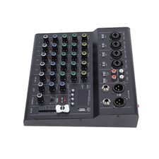 Black 6 Channel Mini Sound Mixer DJ Controller With BT MP3 Player 48V Phanto SET