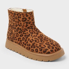 Cat & Jack Girls' Honor Faux Suede Style Boots Memory Foam Insole Round Toe