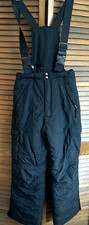 Boys M 8-10 Weatherproof Black Insulated Adjustable Pockets Ski Snow Bib Pants