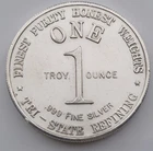 1 Ounce Silver Round .999 Fine Silver 1776-1996 Tri-State Refining Bless America